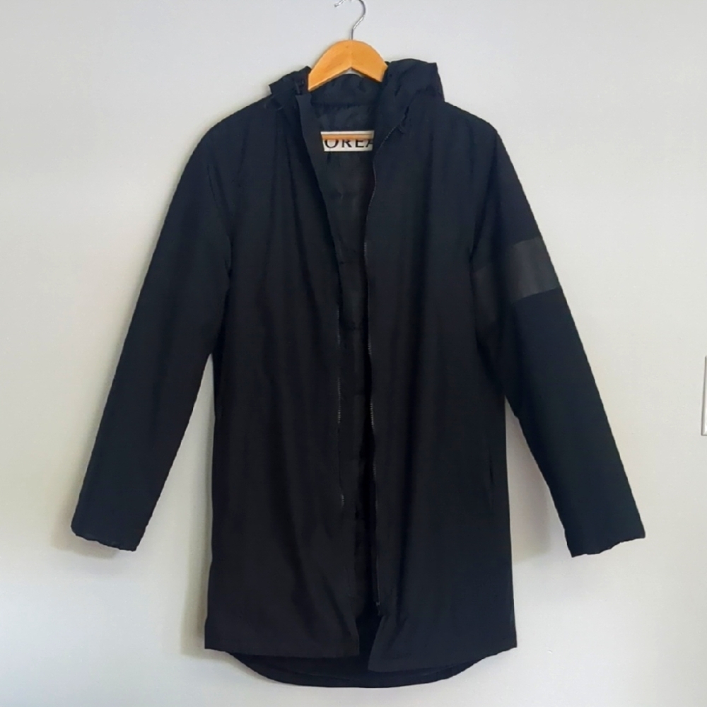 Loreak Mendian Men's XS Black Streetwear Rain Trench Jacket